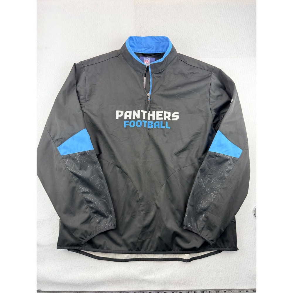 Reebok NFL Authentic Sideline Carolina Panthers Quarter Zip Windbreaker Large